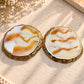Blush Bloom & Gold Resin Tray and Coaster Set - 3 Piece Set