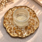 Crystal & Gold Resin Candle Holder Tray
