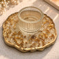 Crystal & Gold Resin Candle Holder Tray