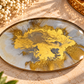 Ivory Marble & Gold Round Resin Tray