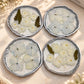 Pearl White Floral Resin Coasters - Set of 4