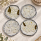 Pearl White Floral Resin Coasters - Set of 4