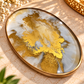 Ivory Marble & Gold Round Resin Tray