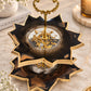 Smoky Black & Gold Two-Tier Resin Serving Stand