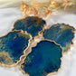 ABSTRACT BLUE & GOLD TRAY WITH COASTER SETS | HOME DECOR | HOME GIFT