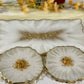 MAGIC GOLD & OFF WHITE TRAY WITH COASTER SET | HOME DECOR | HOME GIFT