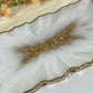 MAGIC GOLD & OFF WHITE TRAY WITH COASTER SET | HOME DECOR | HOME GIFT