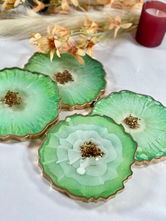 GORGEOUS LIGHT GREEN COASTER SET | HOME DECOR | HOME GIFT