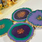 STUNNING LAVENDER SUNSET & GREEN COASTER | HOME DECOR | HOME GIFT