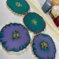 STUNNING LAVENDER SUNSET & GREEN COASTER | HOME DECOR | HOME GIFT